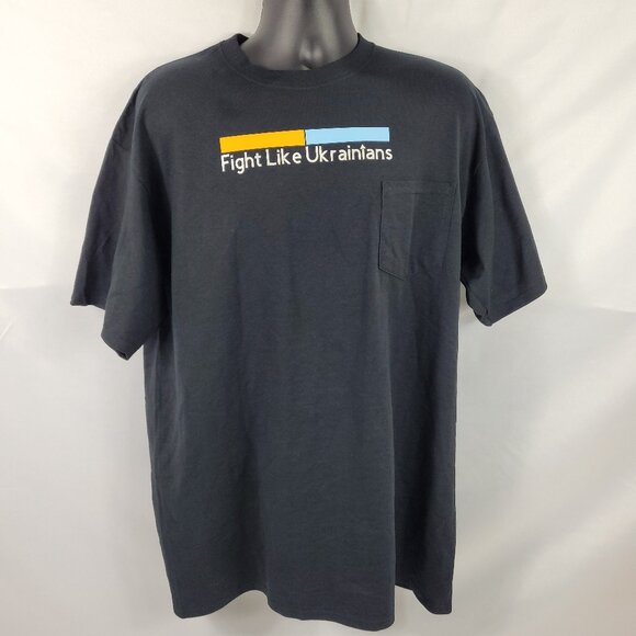 Fight Like Ukrainians Black T-shirt Gildan mens size XL - Picture 1 of 2